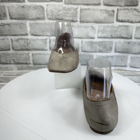 Lucky Brand Alba Women's Size 8.5 Grey Distressed Leather Ballet Flats - Picture 4 of 10